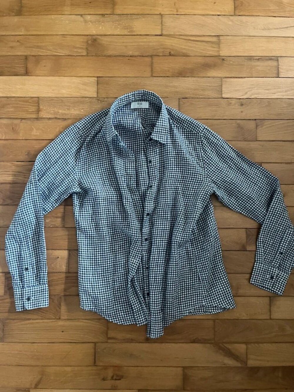Black & White Gingham Button-Up Shirt XS